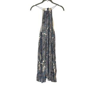 Lucky Brand Womens Size L Blue Paisley Mini Prairie Shift Sleeveless Dress Boho